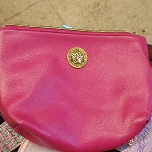 Versace Fuchsia Clutch with Gold Medallion